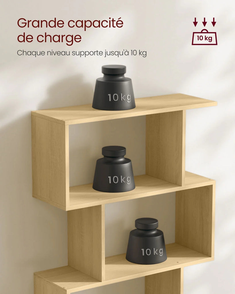 Libreria moderna a 6 ripiani divisorio per soggiorno camera da letto ufficio beige 12_0004221