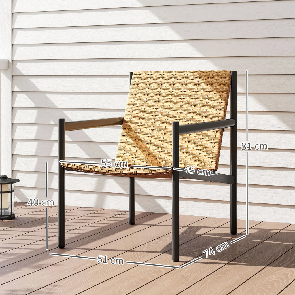 Sedia da giardino in rattan con braccioli ¨C Minimal ¨C 74x61x81 cm