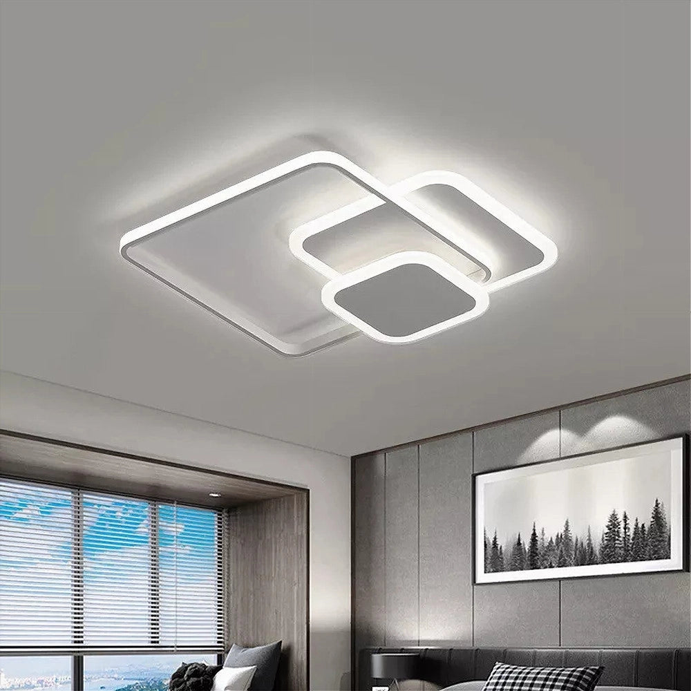 Trade Shop - Plafoniera Luce Fredda Led Quadrata 50w Lampadario Soffitto Bianco Moderno 50064 -