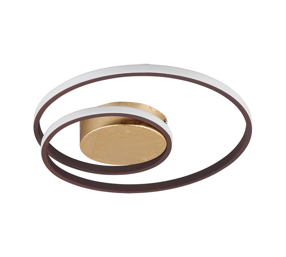 Plafoniera LED spirale, metallo, oro anticato, D 39 cm, Zibal