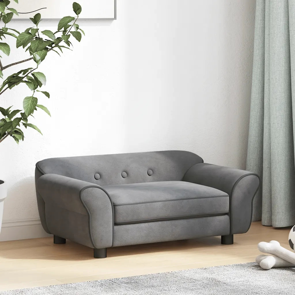 Divano per Cani-Sofa per animali domestici-Divanetto Grigio Scuro 72x45x30 cm in Peluche