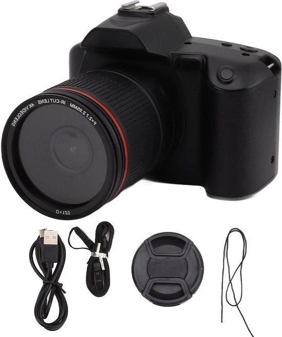 Camera Digitale WiFi 64MP 4K 30-pollici Schermo IPS Vlogcamera - 16x Zoom Digitale Antishock Visione Notturna