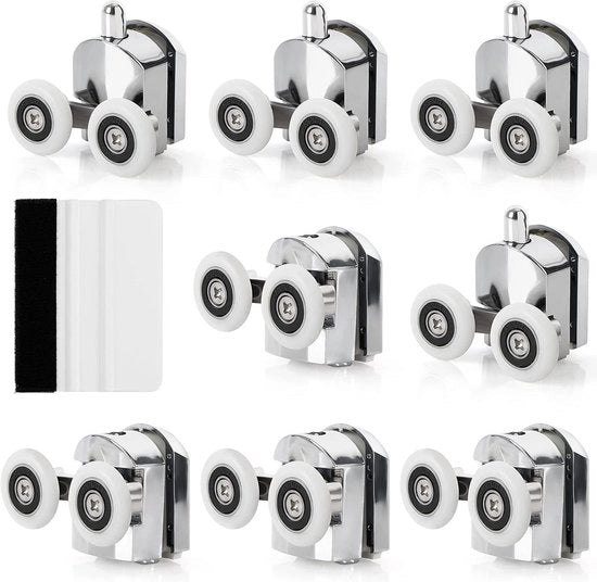 Viti di sostituzione per porte doccia in vetro - diametro 23 mm - ruote in zinco - pacchetto da 8 - accessori per la camera da bagno