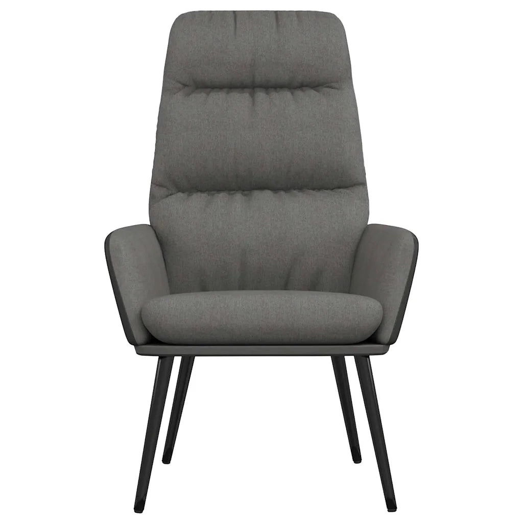 Divano Sedia-Poltrona Relax con Sgabello Grigio Chiaro Tessuto e Similpelle