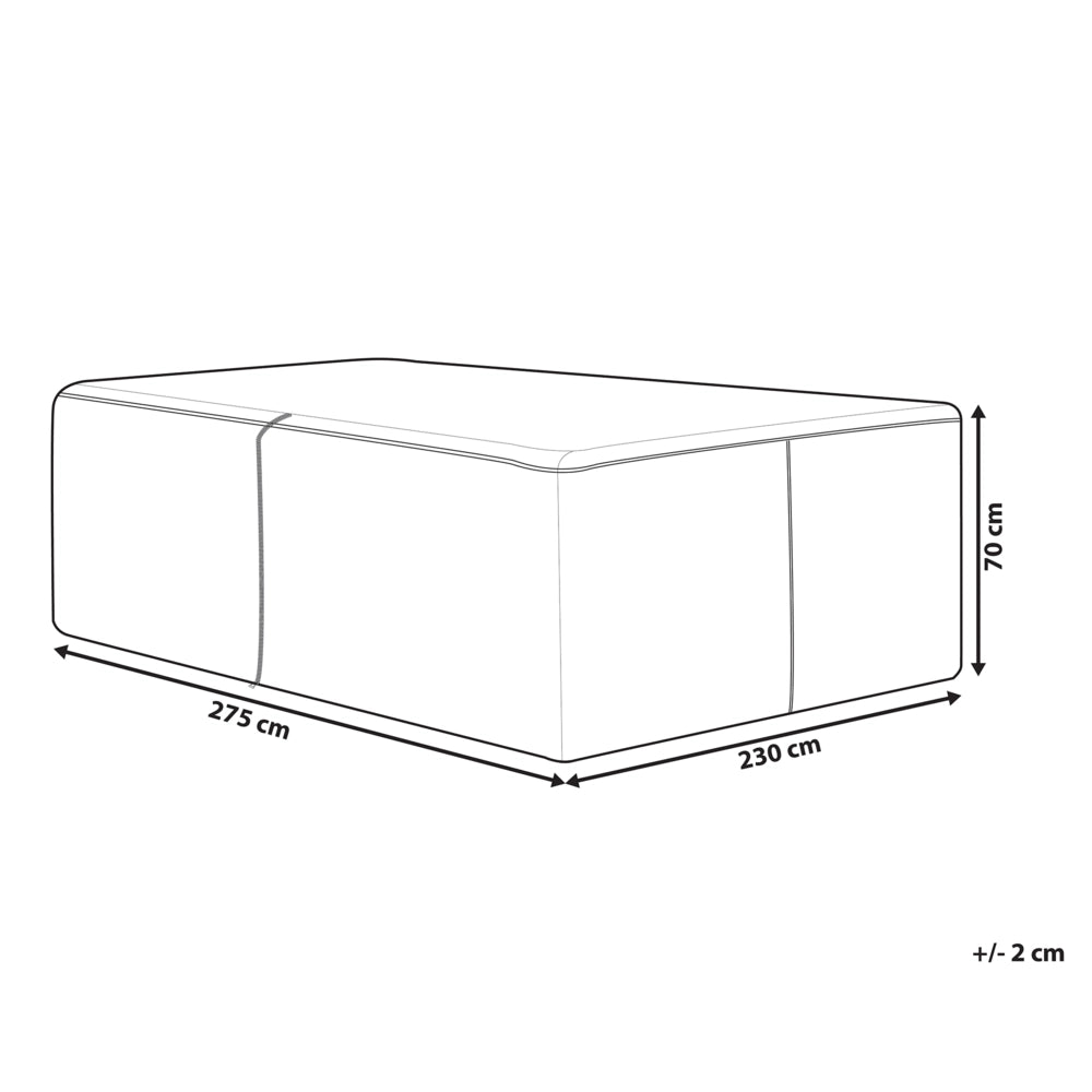 Copertura per mobili da giardino Tessuto rivestito in PVC nero 275 x 230 x 70 cm