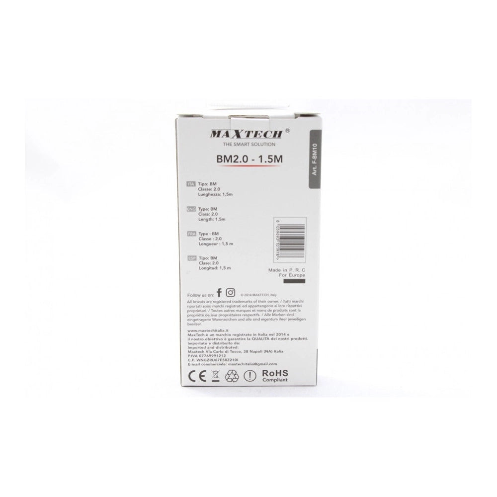 Trade Shop - Cavo F-bm10 Cavetto Per Stampante Bm2.0 Usb Da 1,5mt Compatibile Notebook Desktop -