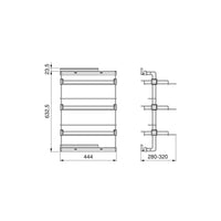 Emuca Scarpiera laterale estraibile per armadi e cabine armadio Hack, Sinistra, Verniciato grigio pietra, Acciaio, 1 u.