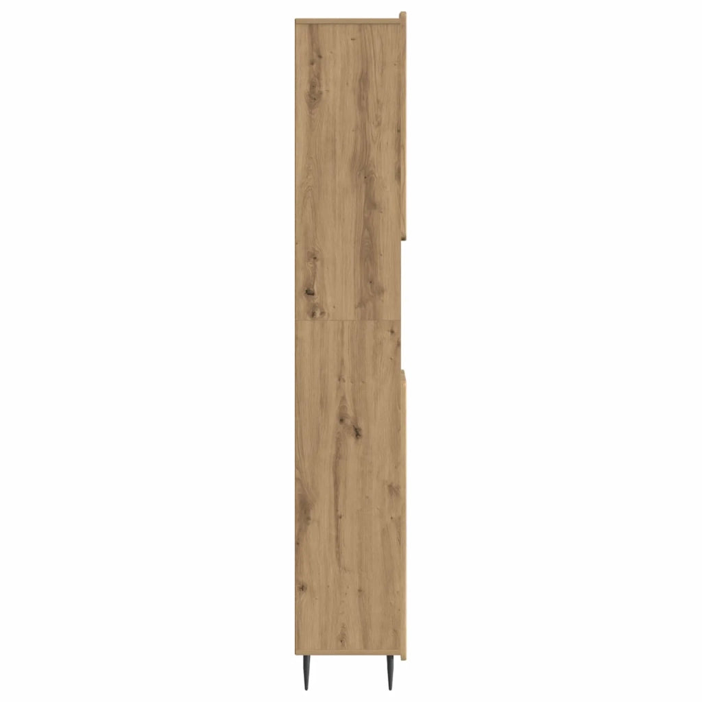 Armadio da Bagno con Ripiano Aperto ZWOLLE Rovere Artigianale 896384