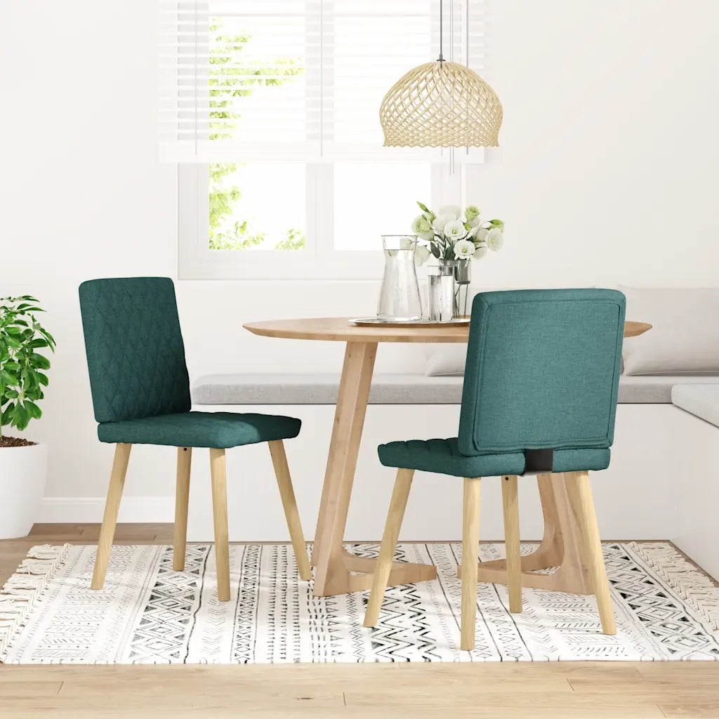 Sedie da Pranzo 2 pz Verde Scuro in Tessuto 4101126