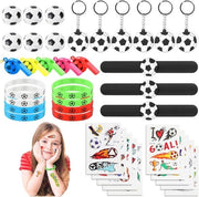 Set di compleanno calcio - 38 palline da calcio, bracciale pieghevole, chiave e altro ancora