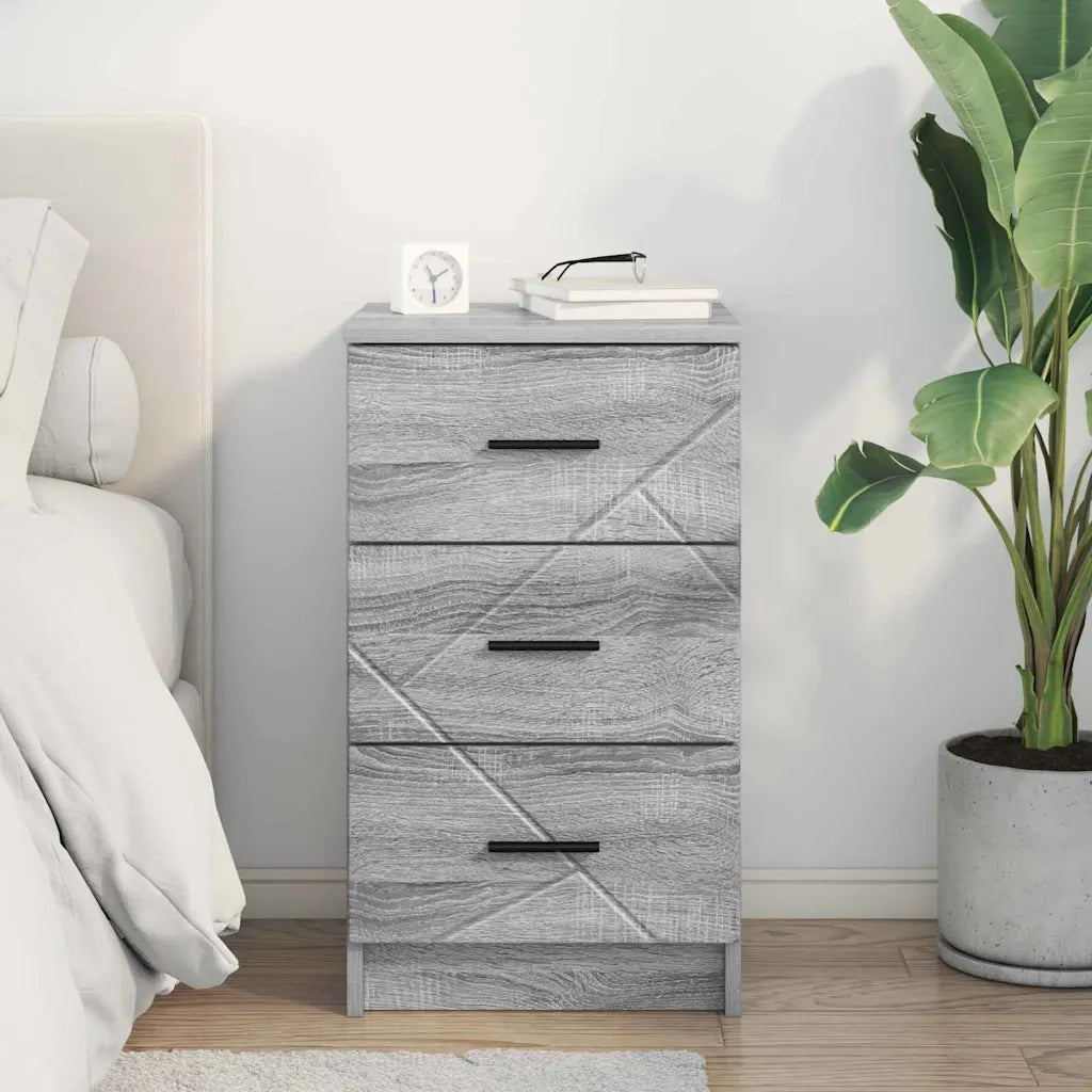 Comodino | Armadio da Notte | Mobiletto da notte con cassetto Grigio sonoma 38 x 38 x 66 cm