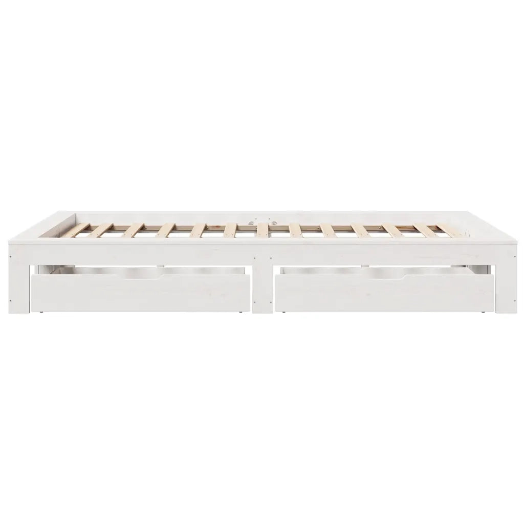Giroletto senza Materasso Bianco 120x190 cm Legno Massello Pino 3309018