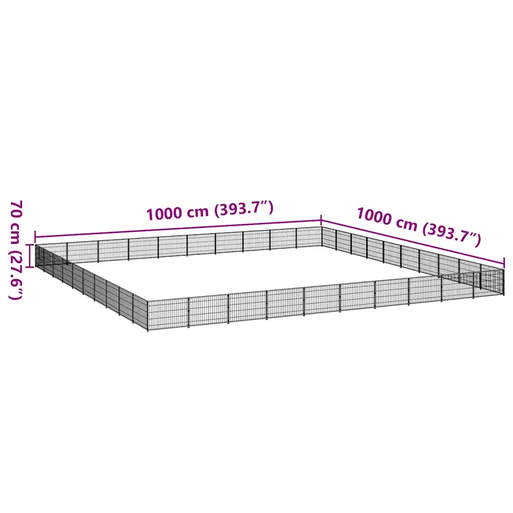 Gabbia per Cani Nera 100 mÂ² in Acciaio cod mxl 47946