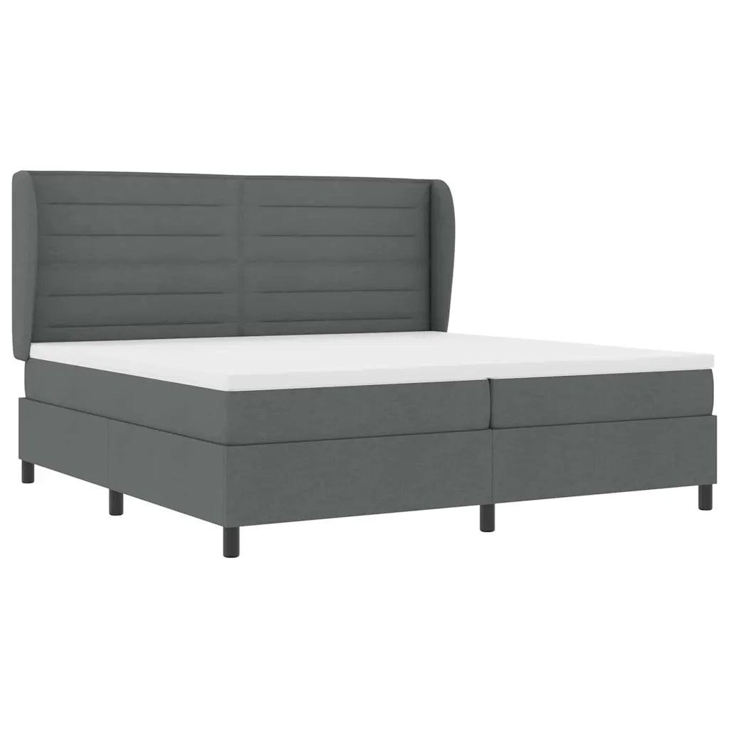 Letto a molle con materasso Grigio scuro 200 x 200 cm Tessuto 3340523