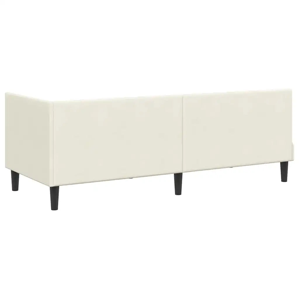 Cornice del letto ad angolo Crema 80 cm x 200 cm Velluto