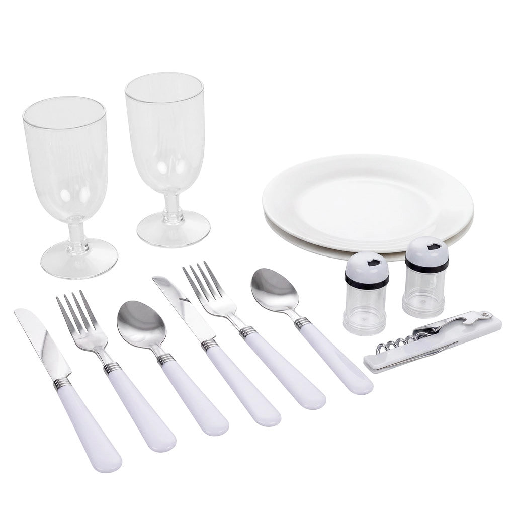 Cestino da picnic per 2 persone, marrone, 40x28x20/25/38h cm