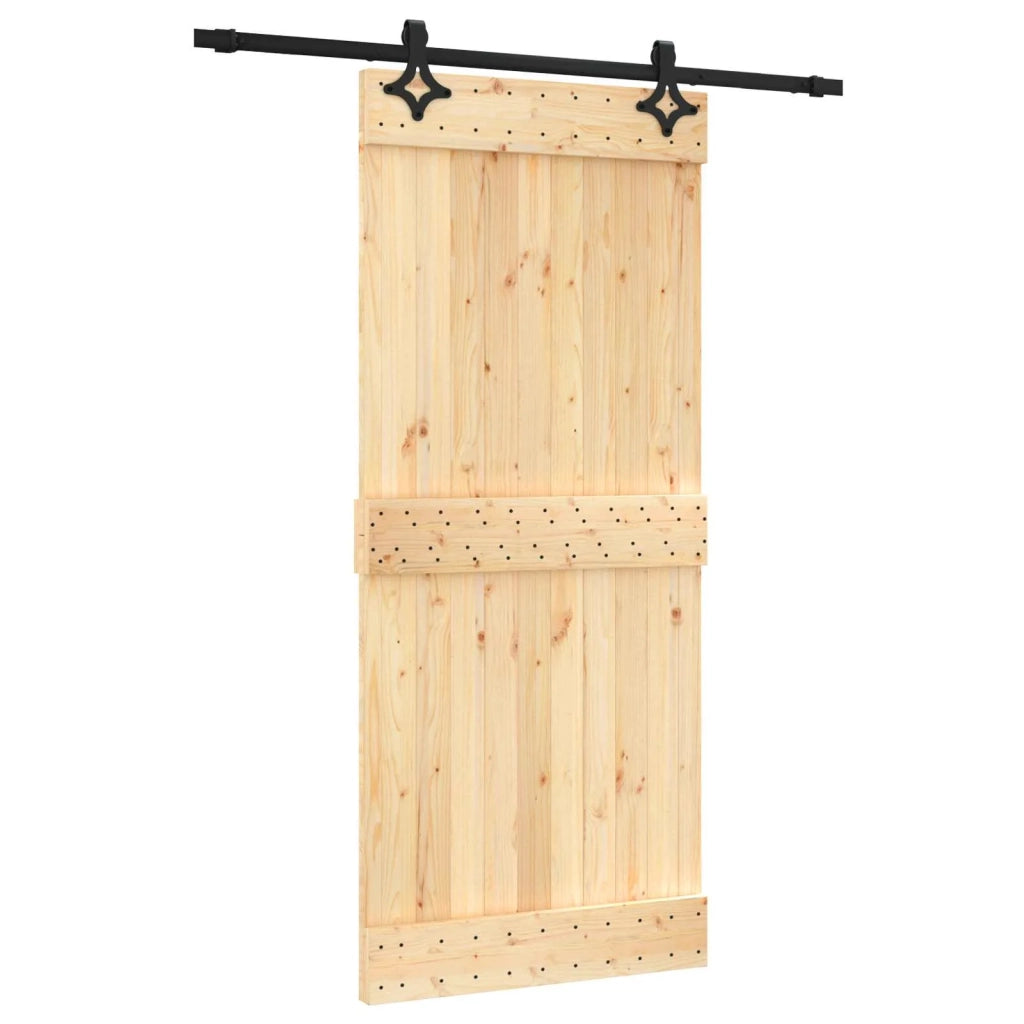 Porta scorrevole Naturale e Nero 90 x 210 cm 3445049