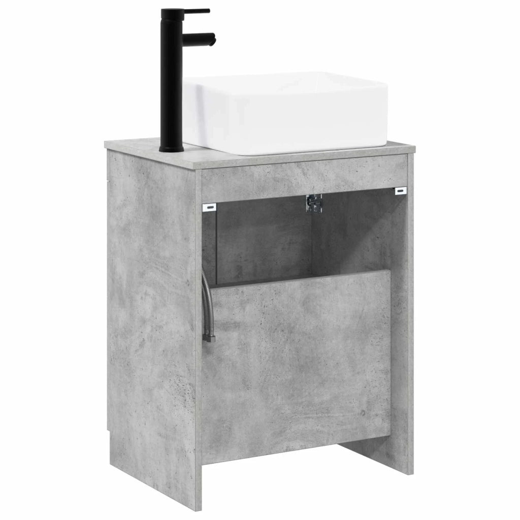 Set di mobili per il bagno Grigio Cemento Legno ingegnerizzato 3404235
