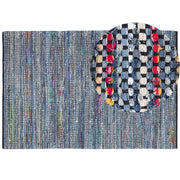 Tappeto tappetino Rag in cotone blu 160 x 230 cm rettangolare intrecciato a mano