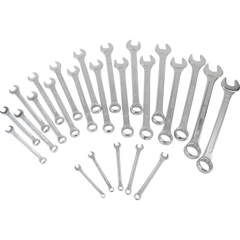 Trade Shop - Kit Set 25 Chiavi Forchetta A Stella Combinate In Acciaio Fisse Poligono Inglesi -