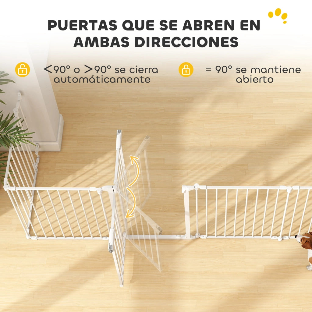 Cancello per Cani Pieghevole 6 Pannelli ¨C Minimal ¨C Bianco