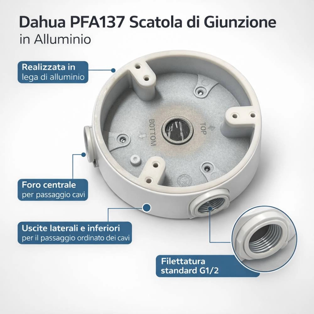Dahua pfa137 scatola di giunzione alluminio per telecamere