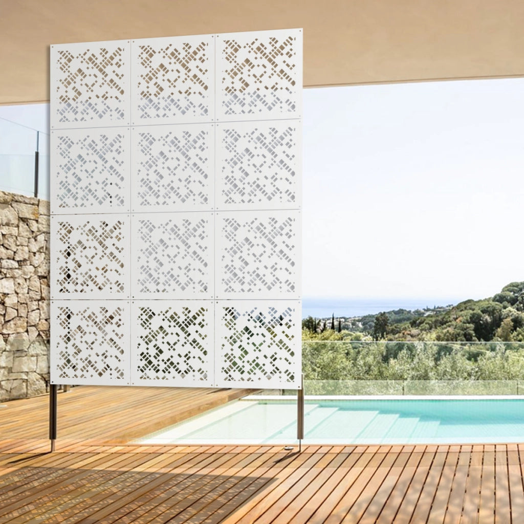 PIXEL - Pannello in PVC traforato - Parasole Misura: 73x73 cm, Colore: bianco