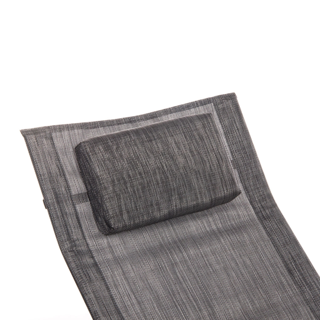 Sedia Sdraio a Dondolo da Giardino Rocking Lounge 143x57x81 cm in Textilene Grigio