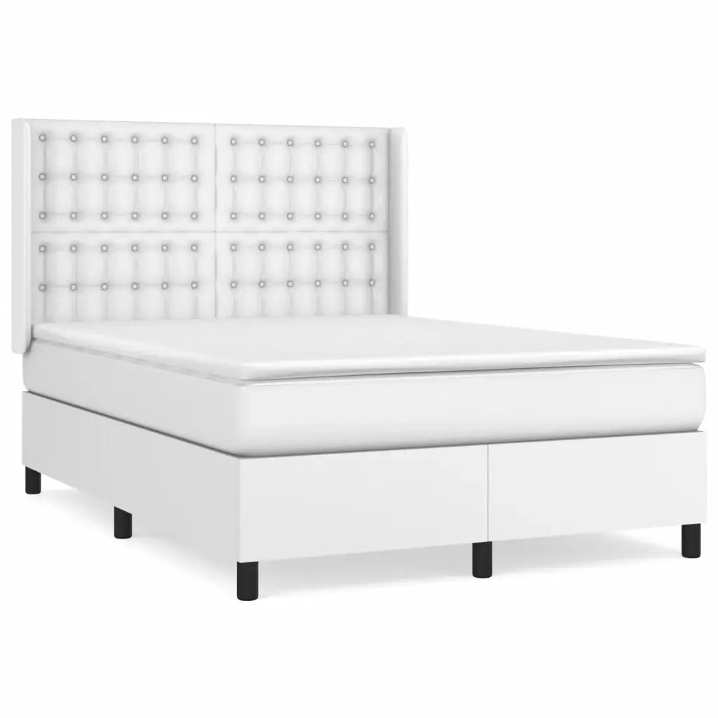 Giroletto a Molle con Materasso Bianco 140x200 cm in Similpelle