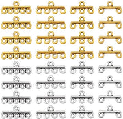 Connettori a catena 80 pezzi - Chiusure multi-strand - Finestra Antico Oro/Argento - 4 misure - Gioielli da assemblaggio - Adatti per orecchini