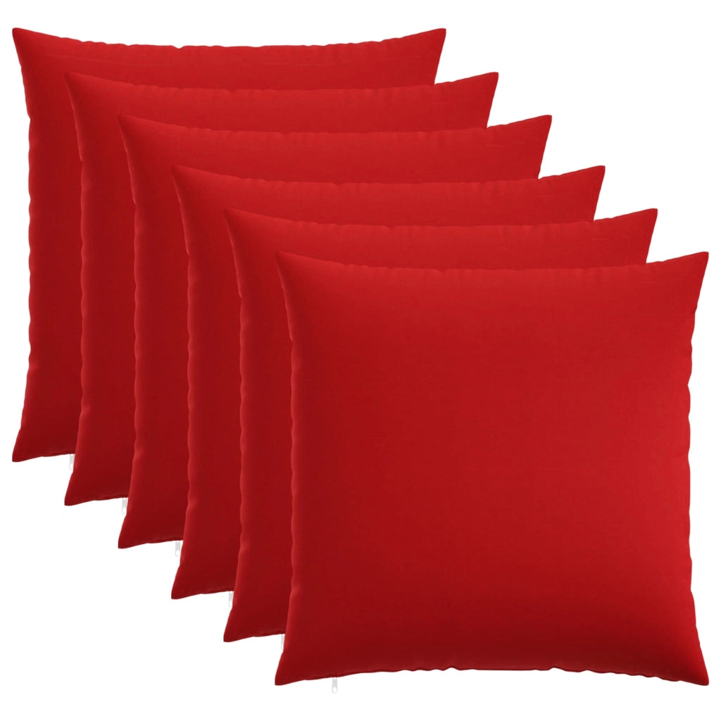 Federa 6 pz HEERLEN Rosso 60 x 60 cm Tessuto 912548