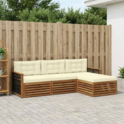 Set di divani da esterno Naturale e Crema 249 x 162,5 x 73 cm