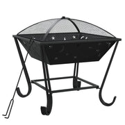Caminetto con attizzatoio 50 cm XXL acciaio nero 02_0005962