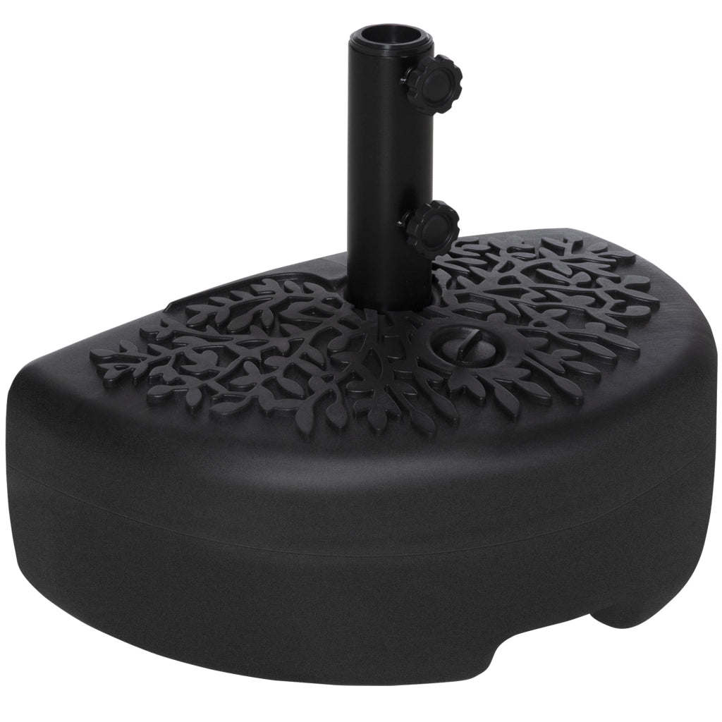 Supporto Parasol Semicircolare ?38/48 mm ¨C zephmum ¨C Riempi con Sabbia 21 kg o Acqua 18 kg, Nero