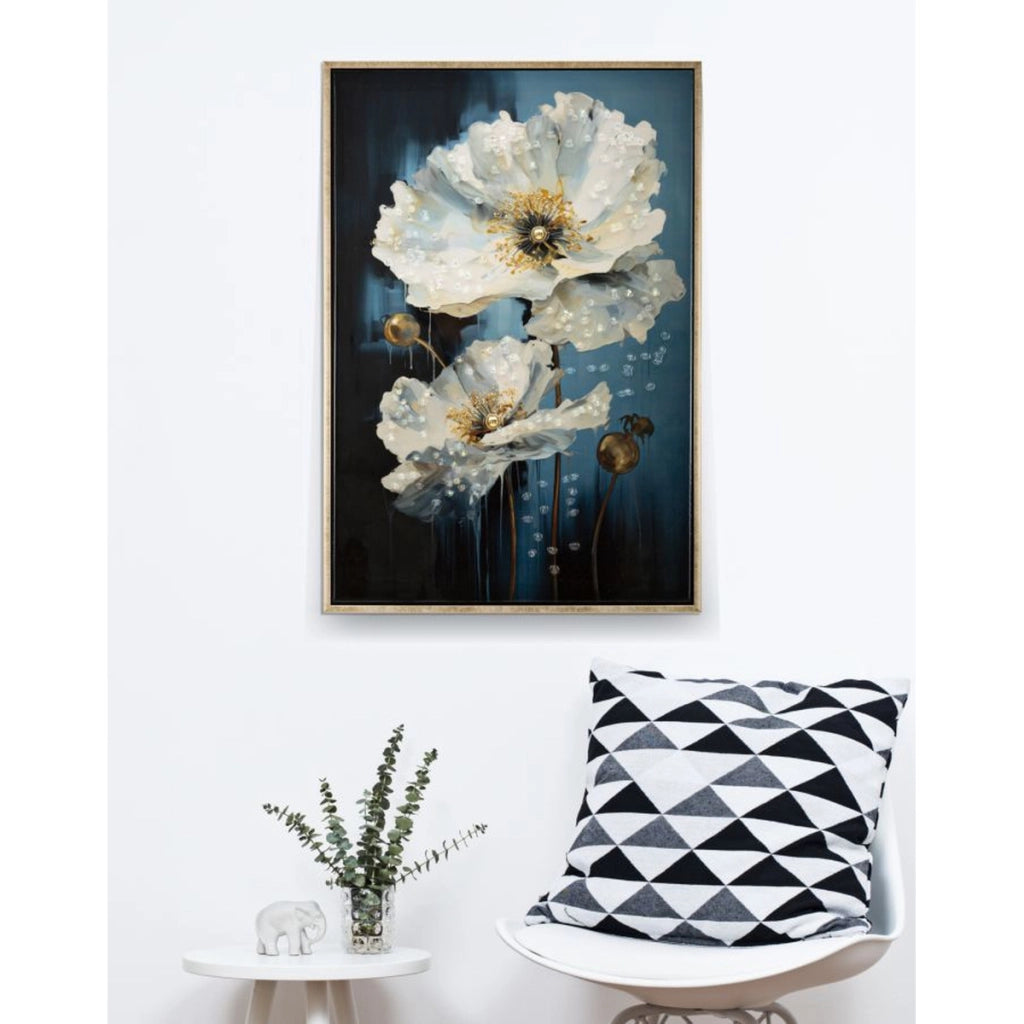 Stampa su Tela Fiori 73, Multicolore, Legno, 42x3,5x62 cm