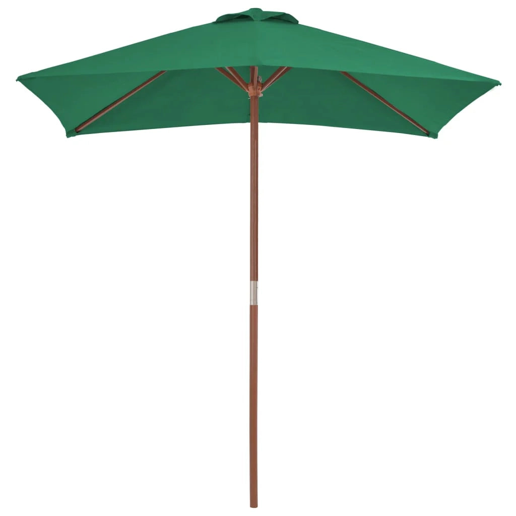 Ombrellone con palo in legno 150 x 200 cm verde 02_0008113