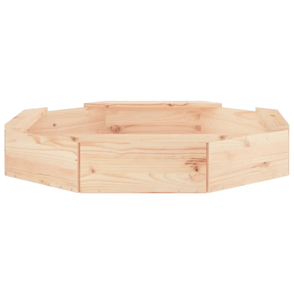 Sabbiera con Sedute Ottagonale in Legno Massello di Pino 825009