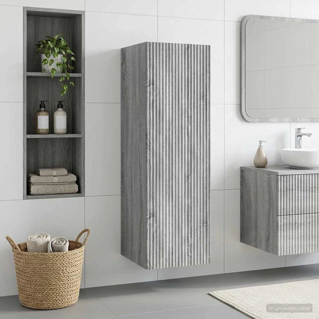 Mobiletto da Bagno a Muro Sonoma grigio 33 x 34,5 x 100 cm 890528