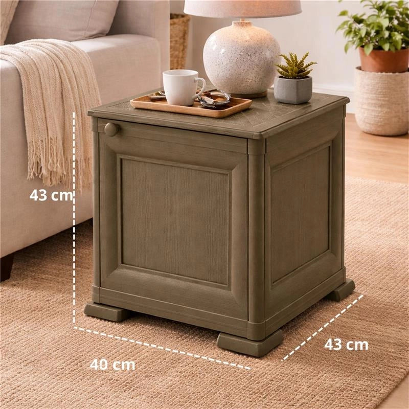 MOBILE 1 MODULO WENGÉ 40X43X46 CM CON ANTA FINITURA LEGNO – CONTENITORE COMPATTO SALVASPAZIO PER ZONA LIVING E INGRESSO