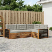 Set di divani da esterno 4 pcs Naturale e Grigio Chiaro 3383294