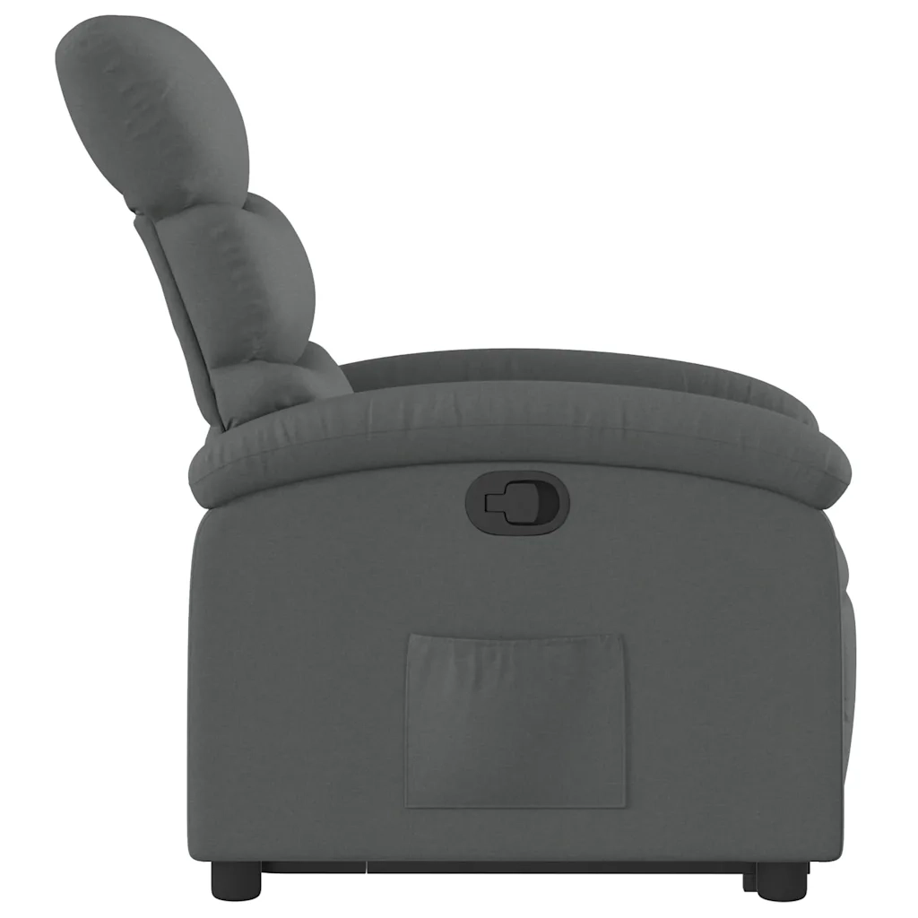Poltrona | Sedia Relax Alzapersona Reclinabile Grigio Scuro in Tessuto