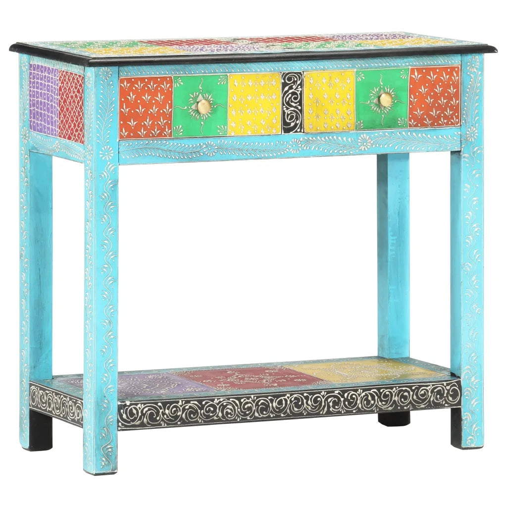 Tavolo Consolle Dipinto a Mano 80x35x75 cm in Legno di Mango cod mxl 64081