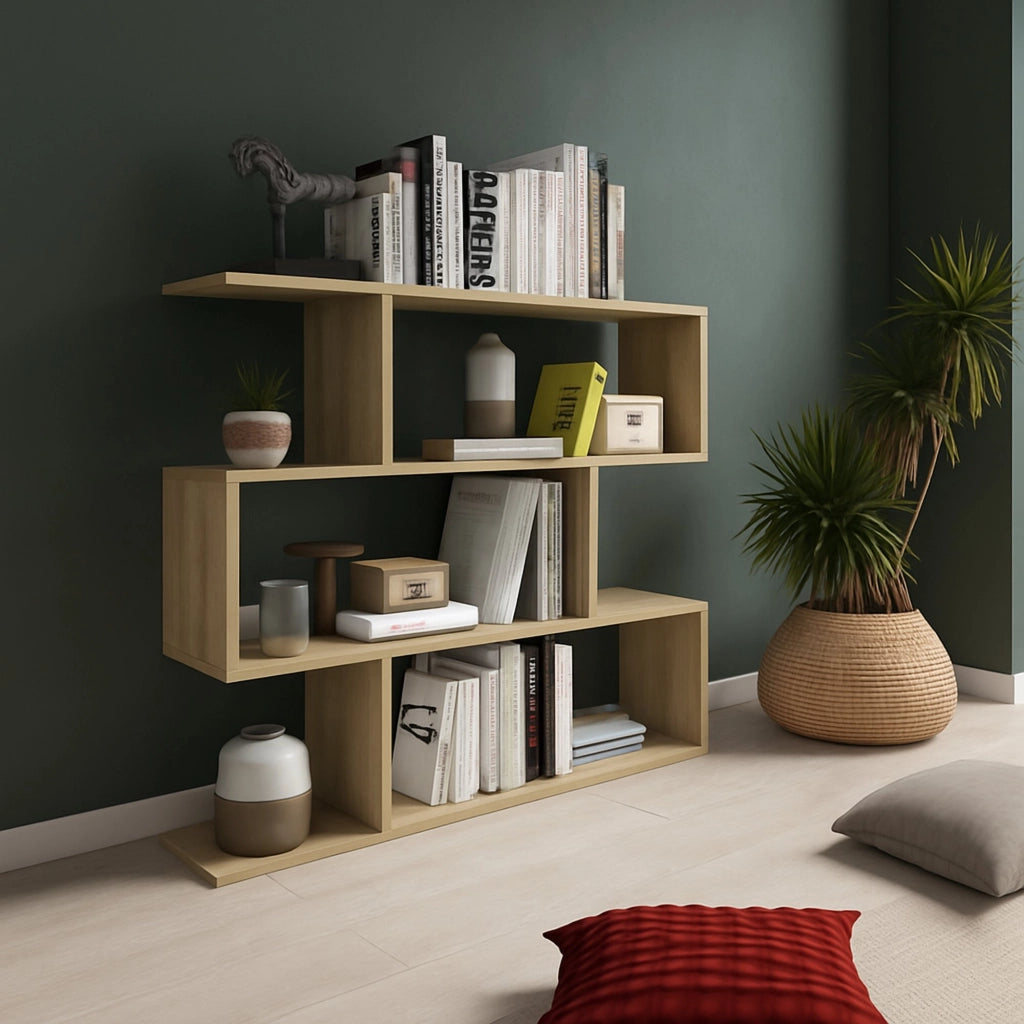 Biblioteca Terzolas, Libreria 3 Ripiani, 110x25x96h cm Marrone Rovere