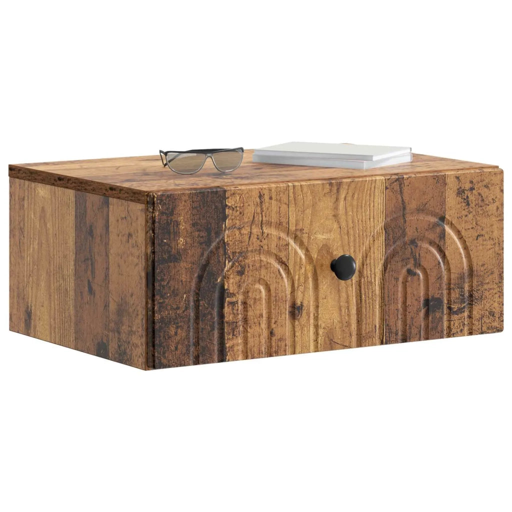 Mobiletto da notte a muro Legno antico 49 x 34,5 x 20 cm 898121