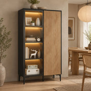Vetrina moderna in MDF con LED RGB, 90×40×135 cm