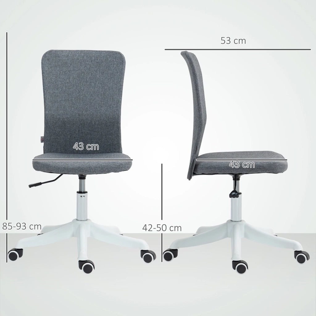 Sedia da Ufficio con Ruote e Schienale Regolabile ¨C Zephmum ¨C Grigio 53x43x85-93 cm