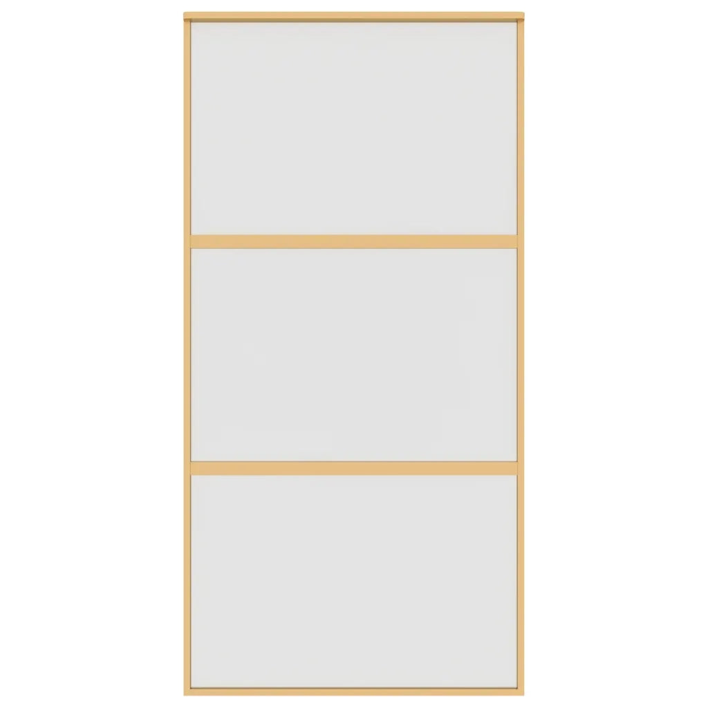 Porta Scorrevole Oro 102,5x205 Vetro Smerigliato ESG Alluminio 155153