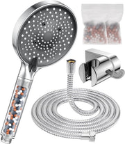 Douchekop slang e houder 16m acqua economizzante - 6 tipi di getto - filtro - diametro 130mm - anti-calcare - 8l/min - acciaio inox