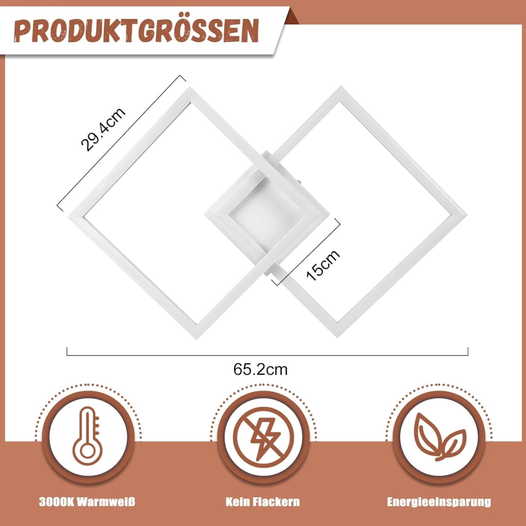 ZMH Lampada da soffitto plafoniera LED moderna 2 fiamme 24W illuminazione calda per cucina