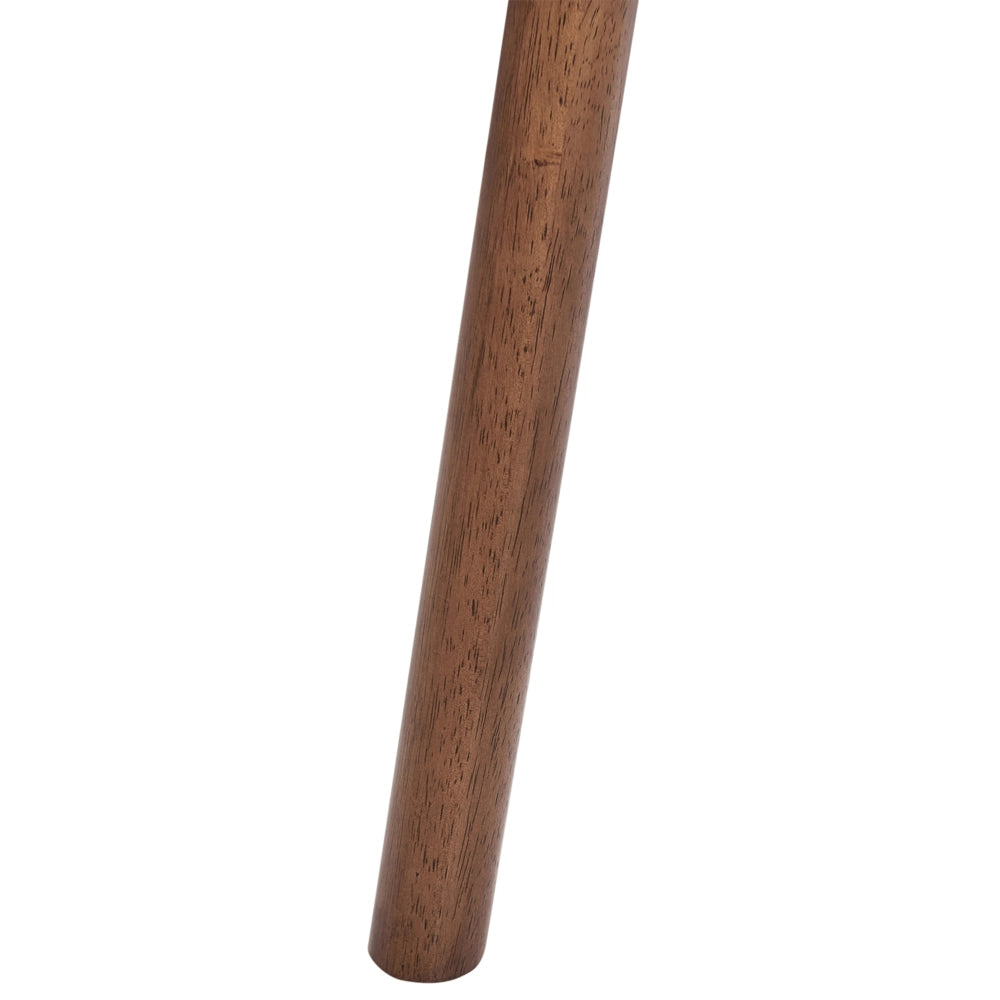 Set di 2 sedie da pranzo in legno scuro e tessuto poliestere beige Gambe in legno di gomma Stile retrò tradizionale